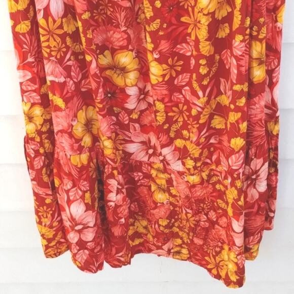 Anthropologie Abel The Label Maple Summer Red Floral Bohemian Maxi Dress XS - Picture 10 of 11